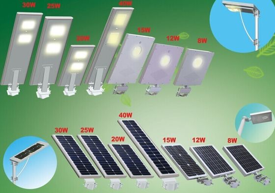 IP65 30W a intégré les réverbères extérieurs blancs frais de LED, réverbère actionné solaire de LED