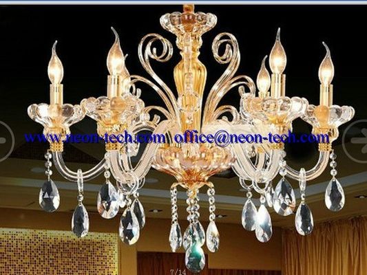 Lumières pendantes adaptées aux besoins du client d'hôtel de luxe du cristal LED, appareils d'éclairage faits sur commande de LED